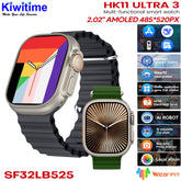 Reloj inteligente HK11 Ultra 3 con pantalla AMOLED de 2.02", 1 GB de ROM y compatible con música local y conexión TWS.